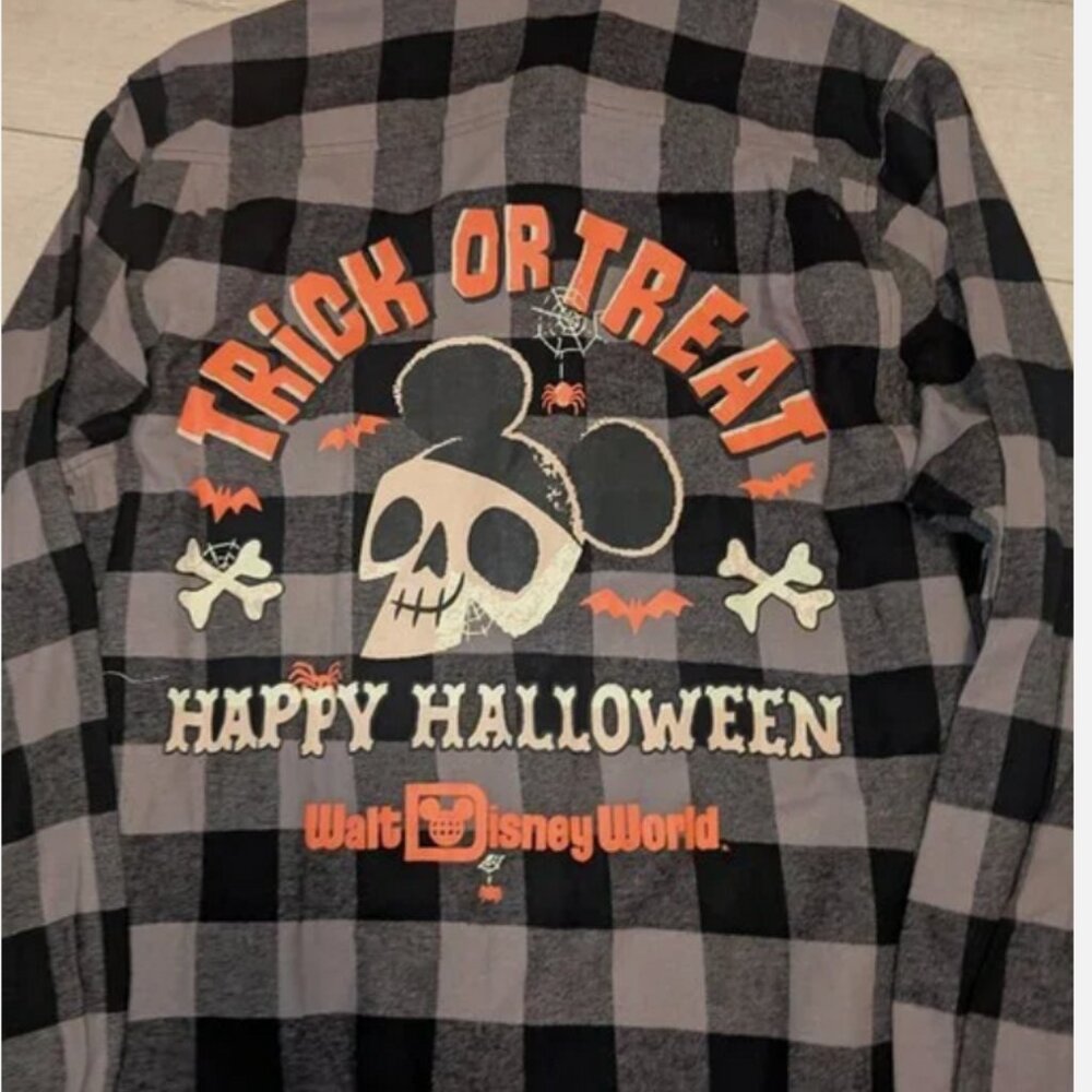 Walt Disney World Halloween Long Sleeve Plaid Shirt for Adults Size L - Picture 4 of 5